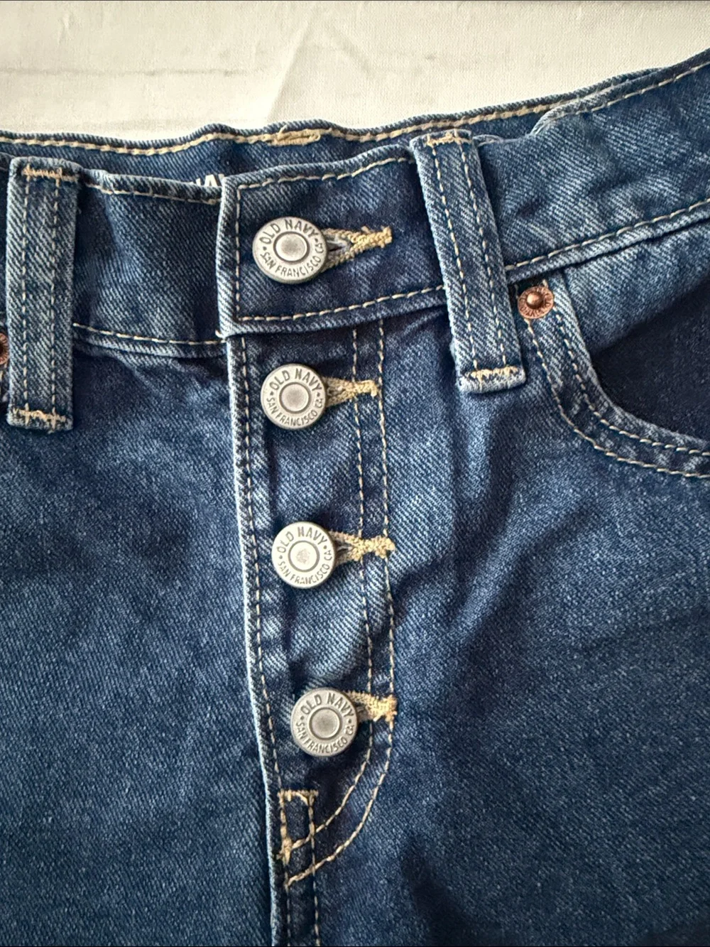 Old Navy Dark Blue Denim Button-Front Shorts